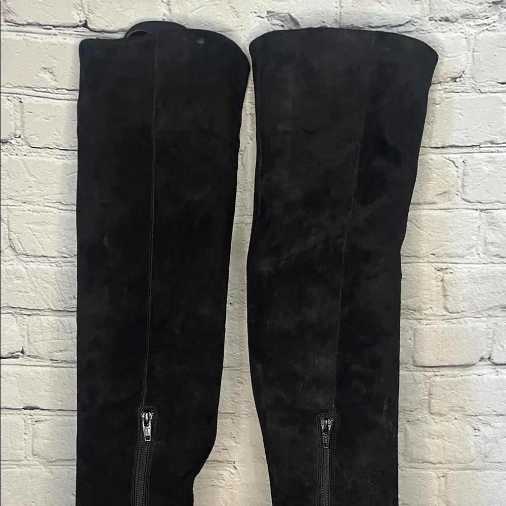 free people Elegant Black Suede Over the Knee Boots